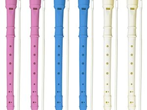 6 Pack 8 Hole Soprano Recorders Descant Flute With Cleaning Rod German Style for Chrildren Kids Beginner Graduation or Back to School Gift (blue
