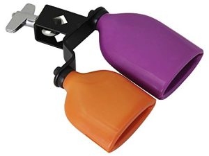 Mowind Bicolor Cowbell for Drum Set High and Low Tones Double Mounted Bell Kit Percussion Instruments Medium Size