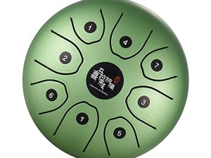 Btuty Mini 8-Tone Steel Tongue Drum 5.5 Inch C Key Percussion Instrument Handpan Drum with Drum Mallets Carry Bag