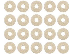 20Pcs Yootones Trumpet Valve Felt Washers Cushion Trumpet Top Cap Felt Pads Compatible with Trumpet Replacement Musical Instrument Accessory (White)