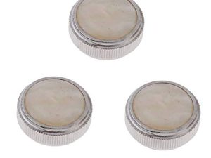 Liyafy Chrome Plated Beige Baritone Trumpet Valve Finger Buttons Musical Instruments Accessories Silver 3Pcs