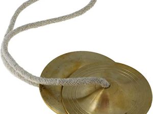 BRASS Manjira Instrument Finger cymbal Hand Cymbal Metal Clapper -METAL-MANJIRA-MANJEERA -PERCUSSION-KIRTAN-POOJA- HARE KRISHNA (4.5 INCH)