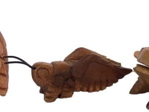 Handmade Wooden Percussion 3 Pcs Set 3 Inch Wooden Frog