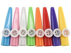 Alliteqwe 24 Pieces Plastic Kazoos 8 Colorful Kazoo Musical Instrument