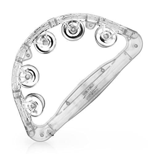 LED Tambourine - Musical Flashing Handheld Percussion Instruments for Adults - Light Up Tambourine with Batteries Included (White) LED Tambourine - Musical Flashing Handheld Percussion Instruments for Adults - Light Up Tambourine with Batteries Included (White)