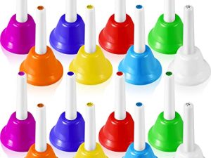 16 Pcs 8 Note Diatonic Metal Hand Bells for Kids Christmas Gift Musical Instruments Baby Kids Music Toys Set Colorful Hand Percussion Bells for Toddlers Children Adults Family School Church Classroom