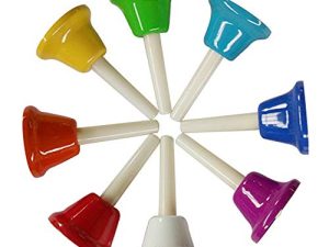 Yalloy Handbells Set Metal Hand Bells Set Coloful Toddler Handbell Musical Toy 8 Note Diatonic For Kids Bells Instrument