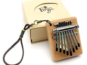 Ganasome 8 Key Mini Kalimba exquisite Finger Thumb Piano Marimba Musical good accessory Pendant Gift for Kids and Adults Beginners(Square)