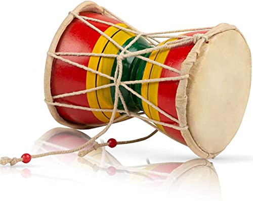Handmade Wooden & Leather Classical Indian Folk Dumroo Damroo Damaru Hand Drum Set Percussion Decorative Collectible Showpiece World Musical Instruments (Multi) Handmade Wooden & Leather Classical Indian Folk Dumroo Damroo Damaru Hand Drum Set Percussion Decorative Collectible Showpiece World Musical Instruments (Multi)
