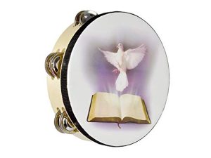 ENNBOM Tambourine Hand Bell Double Row Jingles Music Persuccion Church (8 Inch