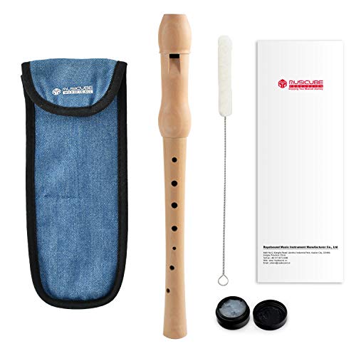 MUSICUBE Professional Soprano Recorder Instrument for Beginner Kids Adults German Fingering Single Hole 2 Piece Pear Wood Recorder with Cotton bag Fingering Chart Joint Grease Cleaning Kit MUSICUBE Professional Soprano Recorder Instrument for Beginner Kids Adults German Fingering Single Hole 2 Piece Pear Wood Recorder with Cotton bag Fingering Chart Joint Grease Cleaning Kit