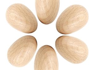 Wood Egg Shaker Set (6 Pieces) Hand Shakers for Musical Maracas Percussion Instruments