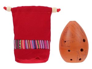 ARTIBETTER 1 Set Chinese Clay Ocarina Flute Ceramic Ocarina 8 Hole Ancient Xun Musical Instrument in F key with Storage Bag