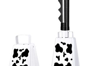 2 Pieces Cow Bell with Handle Noise Makers Cowbells for Sporting Events Football Games 8.6 Inch Hand Percussion Cheering Loud Call Bell Musical Instruments Call Bell Alarm for Parties(Lovely Style)