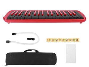 F‑37s Melodica 37 key Blowpipe Mouthpiece Piano Keyboard Pianica Built In Keyboard Wind Musical Instrument Suitable for Beginner Practice(Red)