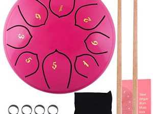 MITUTEN Steel Tongue Drum 8 Notes 6 Inches Chakra Tank Drum With bag