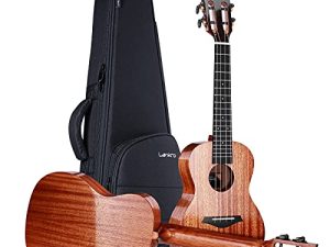 Lankro Concert Ukulele Solid Mahogany Ukelele 23 inch Beginners Starter Kit with Ukeleles Accessories for Adults Stringed Musical Instruments Hawaiian Ukalalee
