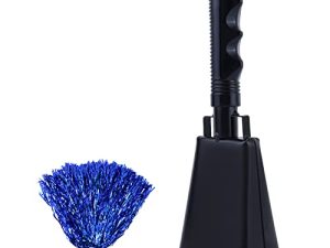 Steel Cowbell with Handle 7 Inch Noise Makers Cheering Bell Cow bells for Football Sporting Events Classroom Wedding School Alarm Percussion Musical Instrument cheerleading hand flower