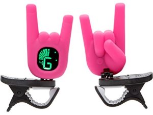 2Eleven Music Clip On Devil Horn Hand Gesture Guitar Tuner with Modes for Guitar