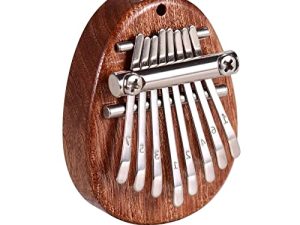 HKPLDE Mini Kalimba 8-key Thumb Piano Mbira Portable Finger Instrument Suitable for Music Beginners Adults or Kids （Water Drop with Lanyard）