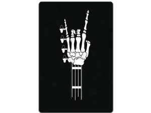 Guitar Skull Hand Black12 X 8 Metal Tin Sign Décor Vintage Band Rock Drum Punk Pop Guitar Metal Country Music Instrument Musical Singer DJ Acoustic Studio Jazz Sing MS121