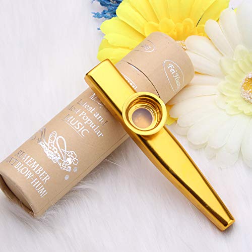 Kazoo Golden Aluminum Alloy with Five Membrane Flute Diaphragm Mouth Kazoos Musical Instruments Kazoo Golden Aluminum Alloy with Five Membrane Flute Diaphragm Mouth Kazoos Musical Instruments