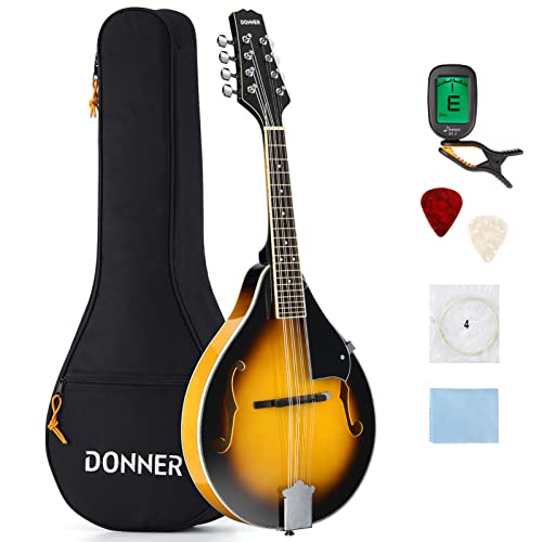 Donner A Style Mandolin Instrument Sunburst Beginner Adult Acoustic Mandolin Musical Instrument Mahogany 8 String Donner A Style Mandolin Instrument Sunburst Beginner Adult Acoustic Mandolin Musical Instrument Mahogany 8 String