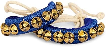 Ghungroo Anklet Bells Handmade Big Bells Musical Dancing Instrument Classical Kathak Bharatanatyam Kuchipudi Ghungroo (BLUE 1 LINE) Ghungroo Anklet Bells Handmade Big Bells Musical Dancing Instrument Classical Kathak Bharatanatyam Kuchipudi Ghungroo (BLUE 1 LINE)