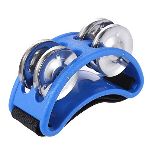 Foot Tambourine For Guitar Percussion Musical Instrument with Metal Jingle Bell for Drum Accessory Instrument (Blue) Foot Tambourine For Guitar Percussion Musical Instrument with Metal Jingle Bell for Drum Accessory Instrument (Blue)