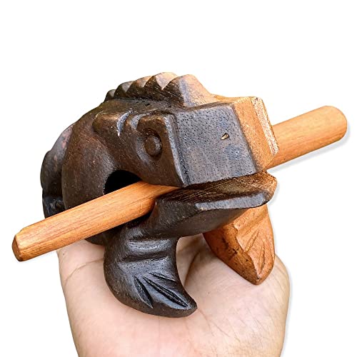 5 Inch Classic Handmade Percussion Instruments Wooden Frog Half Brown and Black Wooden Frog Musical Instrument (Black/Brown 5 In) 5 Inch Classic Handmade Percussion Instruments Wooden Frog Half Brown and Black Wooden Frog Musical Instrument (Black/Brown 5 In)