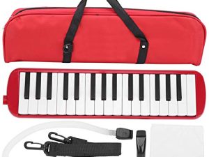 Boxwizard Melodica for Children and Adults 32 Keys Including Carrying case Versatile Playing Fun IRIN Musical Instrument with a Robust Mouth Piano to Learn(Red)