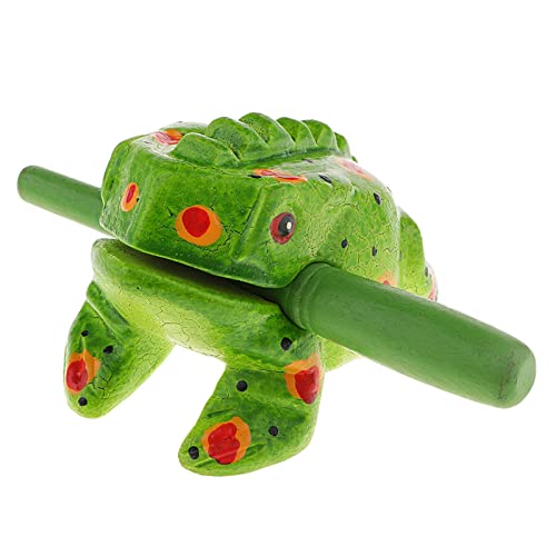 3.5" Wooden Frog Guiro Rasp Instrument - Percussion Musical Tone Block Craft (Painted Green) 3.5" Wooden Frog Guiro Rasp Instrument - Percussion Musical Tone Block Craft (Painted Green)