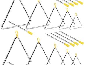 SINJEUN 10 Pack Musical Steel Triangle