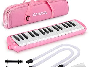 CAHAYA Melodica 32 Keys Double Tubes Mouthpiece Air Piano Keyboard Musical Instrument with Carrying Bag 32 Keys