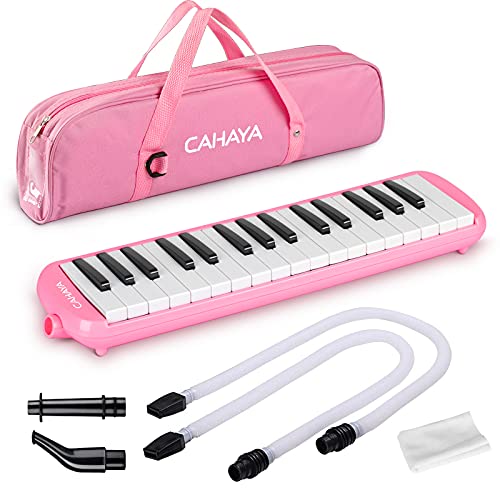 CAHAYA Melodica 32 Keys Double Tubes Mouthpiece Air Piano Keyboard Musical Instrument with Carrying Bag 32 Keys CAHAYA Melodica 32 Keys Double Tubes Mouthpiece Air Piano Keyboard Musical Instrument with Carrying Bag 32 Keys
