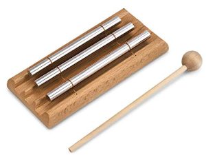 Vilihkc Meditation Chime Solo Percussion Instrument with Mallet for Prayer Yoga Eastern Energies Musical Chime Toys for Children Teachers' Classroom Reminder Bell(3-Tone)