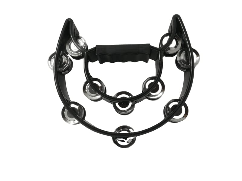 Half Moon Tambourine Double Row Jingle Tambourine 8 inch | Handheld Small Tambourine | Percussion Musical Instrument | Esterly's (Blue) Half Moon Tambourine Double Row Jingle Tambourine 8 inch | Handheld Small Tambourine | Percussion Musical Instrument | Esterly's (Blue)