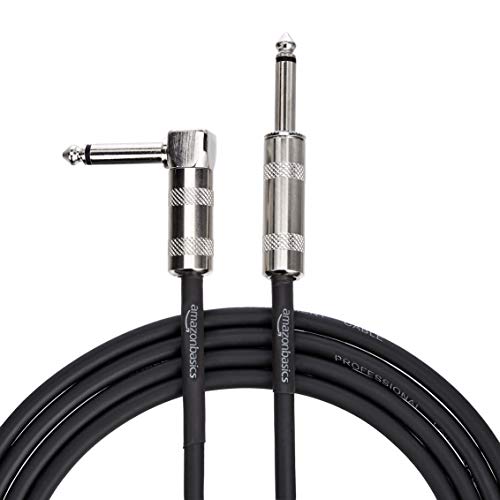 Amazon Basics 1/4 Inch Right-Angle Instrument Cable - 10 Foot (Black) Amazon Basics 1/4 Inch Right-Angle Instrument Cable - 10 Foot (Black)