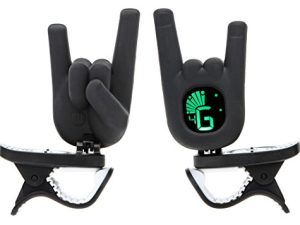 2Eleven Music Clip On Devil Horn Hand Gesture Guitar Tuner with Modes for Guitar