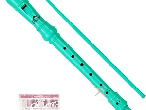 Eastrock Recorder Instrument German Style Soprano Recorder Green 3 Pieces for Beginners with Cleaning Rod