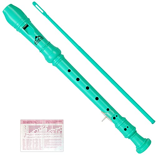 Eastrock Recorder Instrument German Style Soprano Recorder Green 3 Pieces for Beginners with Cleaning Rod Eastrock Recorder Instrument German Style Soprano Recorder Green 3 Pieces for Beginners with Cleaning Rod