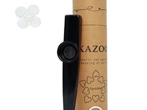 Fartime Black Exquisite Aluminum Alloy Kazoo With 5 Kazoo Flute Diaphragms And A Beautiful Gift Box-Musical Instruments.(black)…