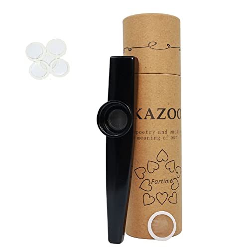 Fartime Black Exquisite Aluminum Alloy Kazoo With 5 Kazoo Flute Diaphragms And A Beautiful Gift Box-Musical Instruments.(black)… Fartime Black Exquisite Aluminum Alloy Kazoo With 5 Kazoo Flute Diaphragms And A Beautiful Gift Box-Musical Instruments.(black)…