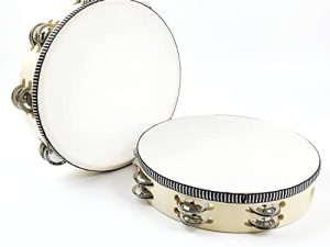 LOONELO 2 Pack Tambourines with 10inch