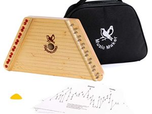 European Expressions Music Maker Lap Harp with Sheet Music and Black Carrying Case