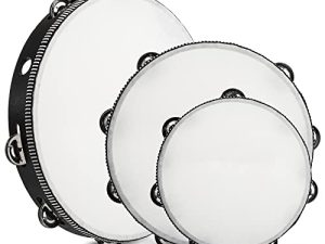 Foraineam 3 Pieces Wood Handheld Tambourines