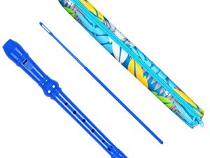 Descant Soprano Recorder Music Recorder Instrument For Kids Flute Kids Recorder With Cleaning Rod + Case Bag (Blue)