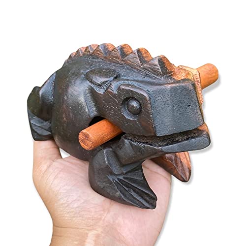 6 Inch Classic Handmade Percussion Instruments Wooden Frog Half Brown and Black Wooden Frog Musical Instrument (Black/Brown 6 In) 6 Inch Classic Handmade Percussion Instruments Wooden Frog Half Brown and Black Wooden Frog Musical Instrument (Black/Brown 6 In)