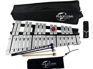 Professional Glockenspiel 30 Notes Foldable Aluminum Bars Children Educational Percussion Musical Instrument with Mallet and Carrying Bag