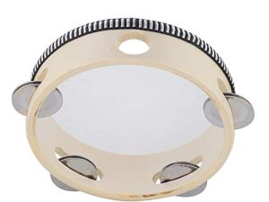 Hand Held Tambourine Drum 6 inch Bell Birch Metal Jingles Percussion Gift Musical Educational Drum Instrument for KTV Party Kids Games (6 inch)